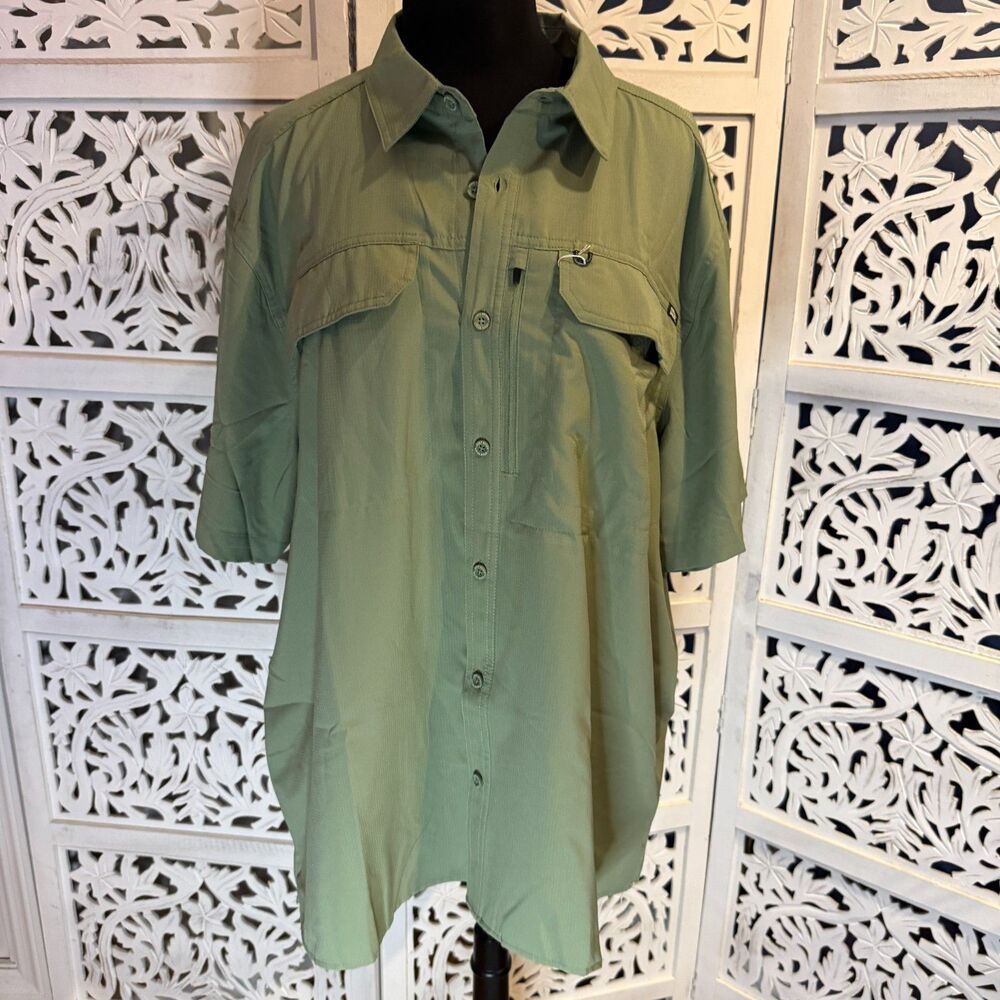New With Tags Eddie Bauer 2xl Green Hiking Fishing Vented shirt Men